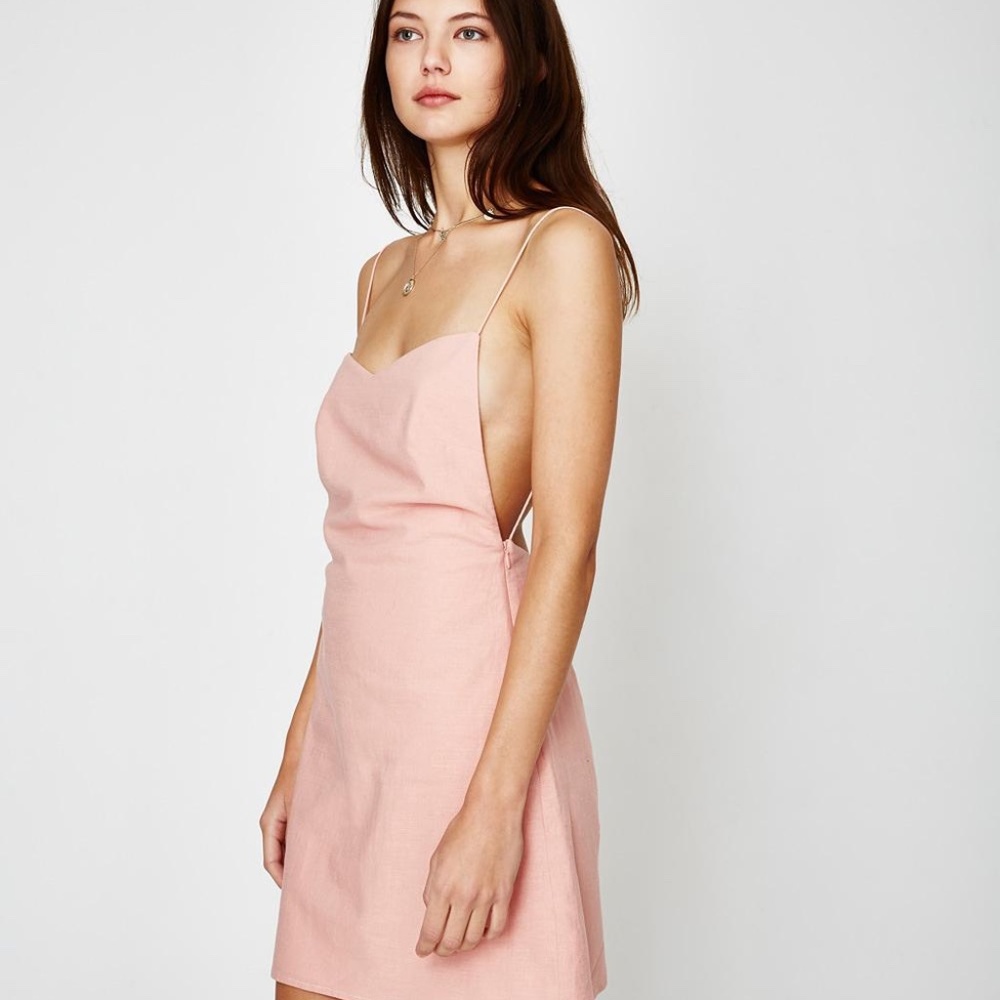 Alice in the Eve - Spaghetti Strap Pink Backless Mini Dress
